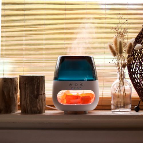 Színváltós USB Aroma Diffúzor - Himalája só és lángoló hatás