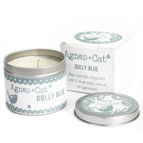 Sojakerze in Metallbox – Dolly Blue