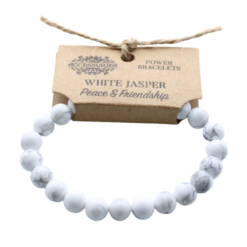 Energetische Armbänder- Weißer Jaspis