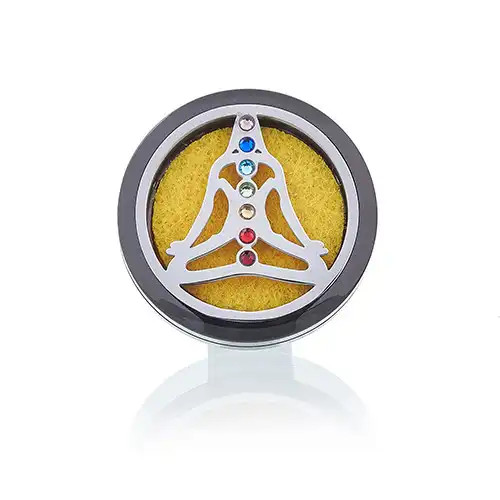 Auto Aroma Diffusor - Pewter Yoga Chakra - 30mm