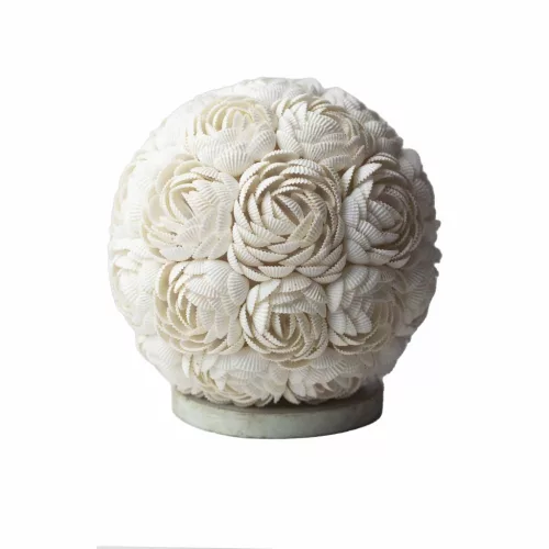 Boho Kagyló Lámpa - Gömbölyű - 20cm