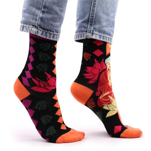 Hop Hare Bambus-Socken – Rosa Buddha & Lotus
