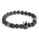 Kristallkrone / Schwarzer Achat – Edelsteinarmband