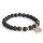 Hamsa / Schwarzer Achat - Edelsteinarmband
