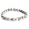 Krone / Grauer Achat – Edelsteinarmband