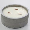 Große Beton-Sojakerze - Vanille und Orange