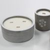 Große Beton-Sojakerze - Vanille und Orange
