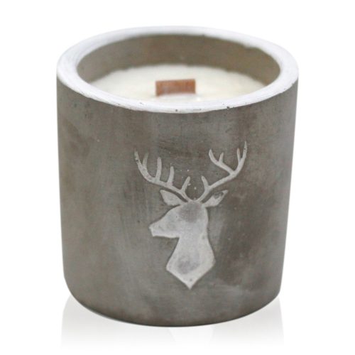 Mittlere Beton-Sojakerze - Hirsch - Whiskey und Rauch