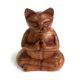 Geschnitzter Holz-Räucherhalter – Große Yoga-Katze