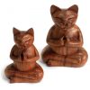 Geschnitzter Holz-Räucherhalter – Mittelgroße Yoga-Katze  