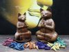 Geschnitzter Holz-Räucherhalter – Mittelgroße Yoga-Katze  