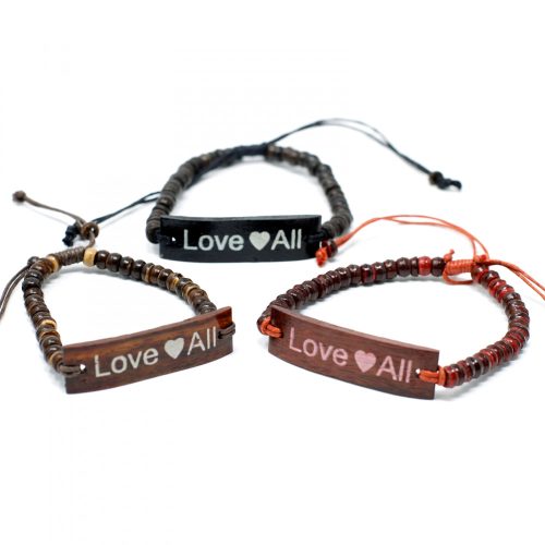Kokosnuss-Armbänder mit Slogan – LoveAll