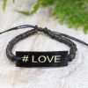 Kokosnuss-Armbänder mit Slogan – #Love