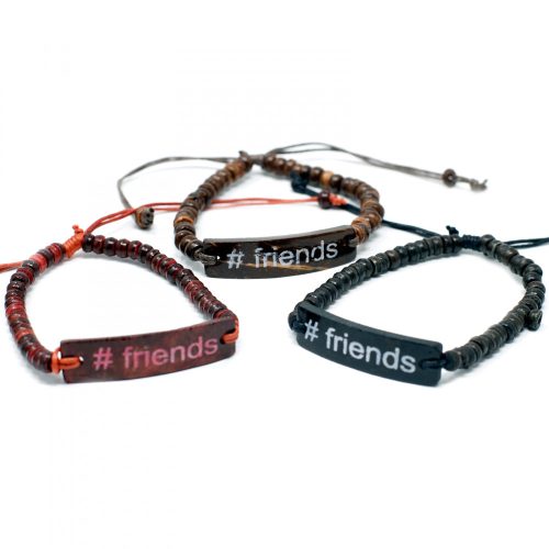 Kokosnuss-Armbänder mit Slogan – #Friends