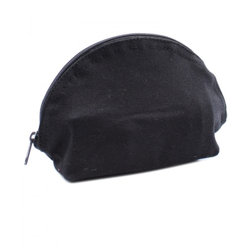 Schwarze Baumwoll-Toilettentasche 10 oz – abgerundet