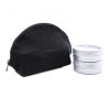 Schwarze Baumwoll-Toilettentasche 10 oz – abgerundet
