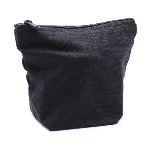 Schwarze Baumwoll-Toilettentasche 10 oz – klein