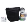 Schwarze Baumwoll-Toilettentasche 10 oz – mittelgroß