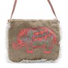 Fransentasche mit gesticktem Elefant