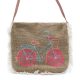 Fransentasche mit gesticktem Fahrrad