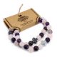 Edelstein-Freundschaftsarmbänder, 2 Stück/Set – Liebe – Amethyst und Rosenquarz