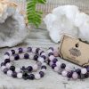 Edelstein-Freundschaftsarmbänder, 2 Stück/Set – Liebe – Amethyst und Rosenquarz