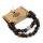 Edelstein-Freundschaftsarmbänder, 2 Stück/Set – Kraft – Tigeraugen und schwarzer Achat