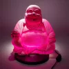 Nevető Buddha lámpa – repedezett hatás, rózsaszín– kerek talp