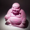 Nevető Buddha lámpa – repedezett hatás, rózsaszín– kerek talp