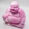 Nevető Buddha lámpa – repedezett hatás, rózsaszín– kerek talp