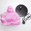 Nevető Buddha lámpa – repedezett hatás, rózsaszín– kerek talp