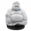 Nevető Buddha lámpa – repedezett hatás, kék– kerek talp