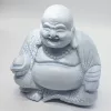 Nevető Buddha lámpa – repedezett hatás, kék– kerek talp