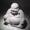 Nevető Buddha lámpa – repedezett hatás, lila– kerek talp