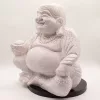 Nevető Buddha lámpa – repedezett hatás, lila– kerek talp