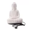 Ülő Buddha lámpa – repedezett hatás, rózsaszín– ovális talp