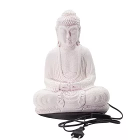  Ülő Buddha lámpa – repedezett hatás, rózsaszín– ovális talp