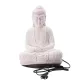 Ülő Buddha lámpa – repedezett hatás, rózsaszín– ovális talp
