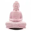 Ülő Buddha lámpa – repedezett hatás, rózsaszín– ovális talp