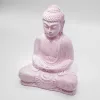 Ülő Buddha lámpa – repedezett hatás, rózsaszín– ovális talp