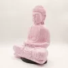 Ülő Buddha lámpa – repedezett hatás, rózsaszín– ovális talp