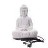 Ülő Buddha lámpa-repedezett hatás, lila-ovális talp