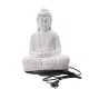 Ülő Buddha lámpa-repedezett hatás, lila-ovális talp