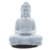 Ülő Buddha lámpa-repedezett hatás, kék-ovális talp