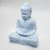 Ülő Buddha lámpa-repedezett hatás, kék-ovális talp