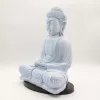 Ülő Buddha lámpa-repedezett hatás, kék-ovális talp