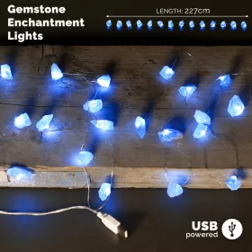 LED Fényfüzér Kristályokkal - Celesztit