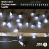 LED Fényfüzér Kristályokkal - Kőkvarc