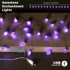 LED Fényfüzér Kristályokkal - Ametiszt