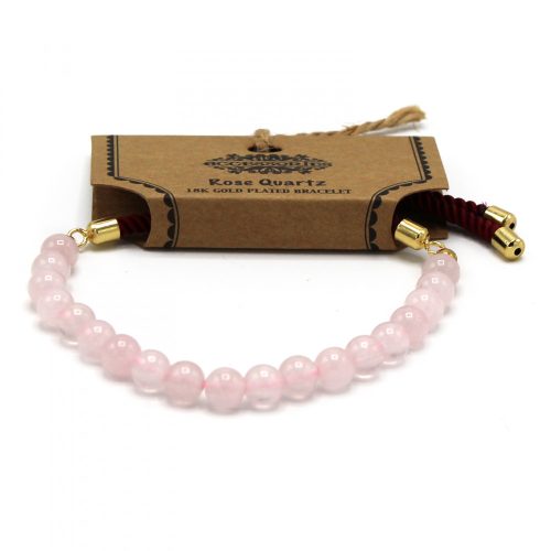 18K Vergoldetes Edelstein-Armband – Rosenquarz